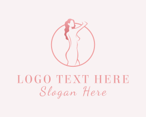 Curly Sexy Woman Nude Logo