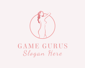 Curly Sexy Woman Nude logo