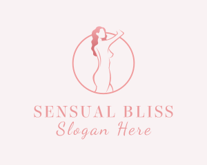 Curly Sexy Woman Nude logo design