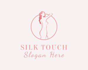 Curly Sexy Woman Nude logo design