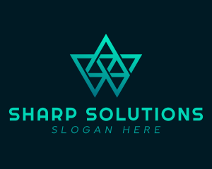 Modern Geometric Triangles logo design