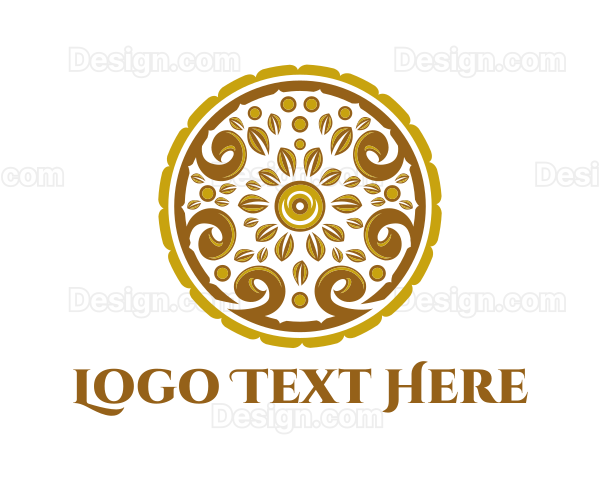 Gold Floral Circle Logo