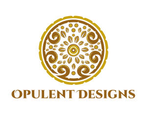 Gold Floral Circle logo design