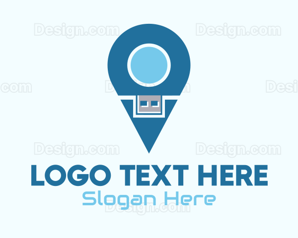 Flash Drive Location Pin Logo