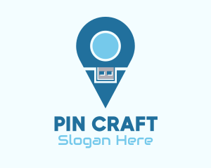 Flash Drive Location Pin logo design