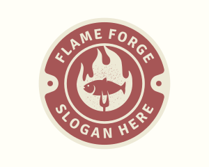 Hot Fish Grill Buffet logo design