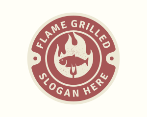 Hot Fish Grill Buffet logo design