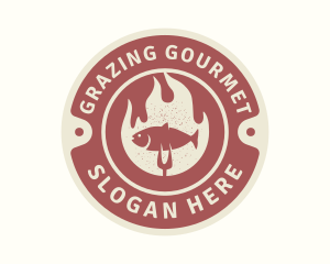 Hot Fish Grill Buffet logo design