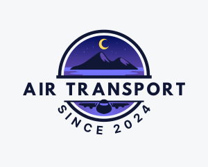 Night Travel Airplane logo design