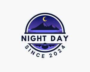 Night Travel Airplane logo design