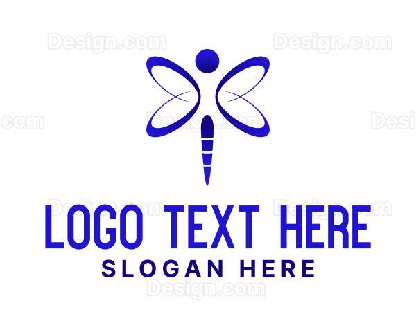 Blue Gradient Dragonfly Logo