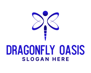 Blue Gradient Dragonfly  logo design