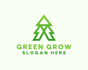 Green Pine Tree logo design