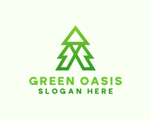 Green Pine Tree logo design