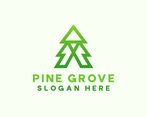 Green Pine Tree logo design