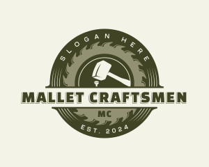 Carpentry Mallet Nail logo