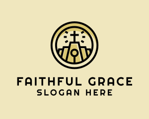 Holy Church Chapel Crucifix logo design