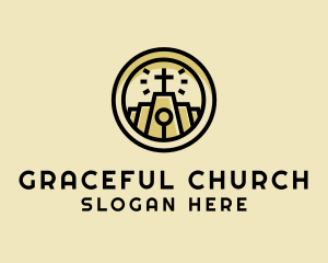 Holy Church Chapel Crucifix logo design