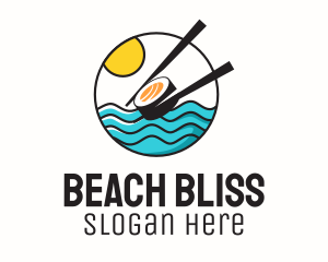 Sushi Beach Summer logo design