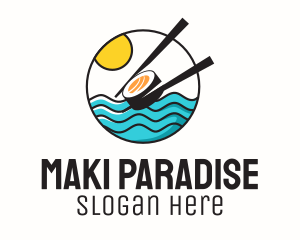 Sushi Beach Summer logo design