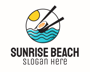 Sushi Beach Summer logo design