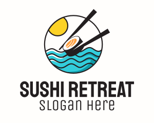 Sushi Beach Summer logo design