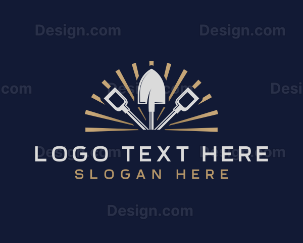 Shovel Landscaping Construction Logo