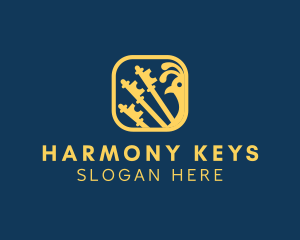 Peacock Tail Key  logo design