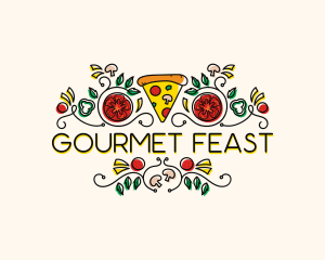 Gourmet Pizza Restaurant logo design