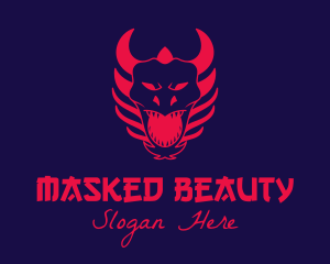 Red Oni Mask logo design