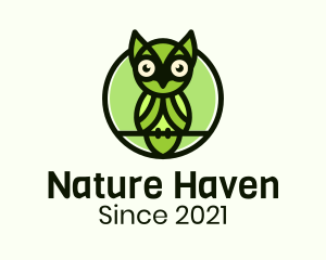 Nature Perched Owl logo design