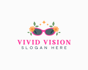 Floral Shades Eyeglasses logo design