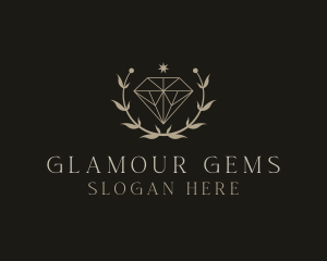 Leaf Diamond Jewelry logo design