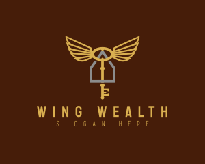 Wings House Key logo design