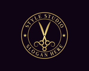 Luxury Styling Scissors logo design