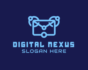 Blue Digital Email  logo design