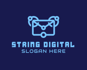 Blue Digital Email  logo design