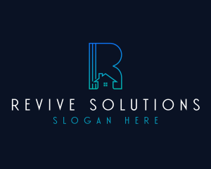 House Real Estate Letter R logo design