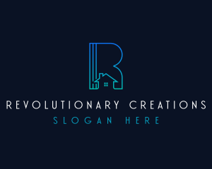 House Real Estate Letter R logo design