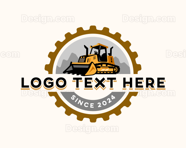 Bulldozer Heavy Equipment Logo