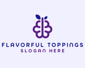 Grapes Berry Fruit Brain logo design