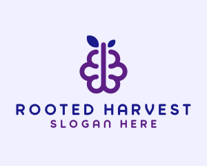 Grapes Berry Fruit Brain logo design