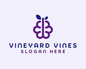 Grapes Berry Fruit Brain logo design