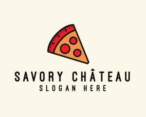 Pizza Calorie Metric logo design