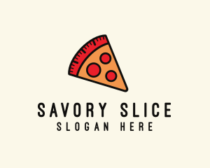 Pizza Calorie Metric logo design