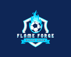 Blazing Soccer Football logo design