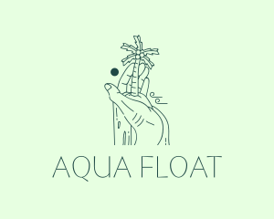 Aqua Vacation Summer  logo design