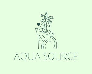 Aqua Vacation Summer  logo design