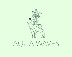 Aqua Vacation Summer  logo design