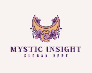 Mystical Floral Moon logo design